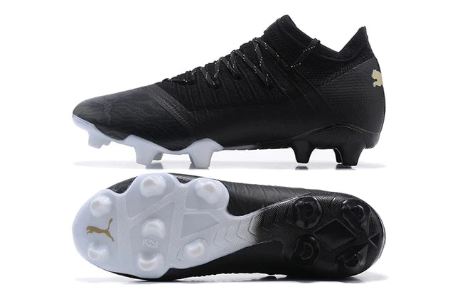 Chuteira Puma Future Z 1.3 Special Edition FG "Lazertouch" Masculina - Preto, Branco e Dourado