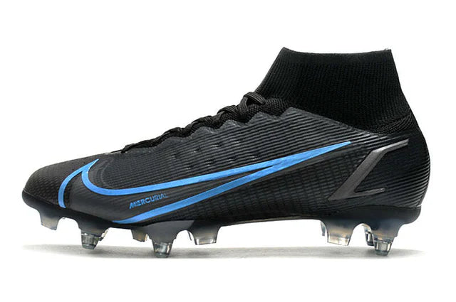 Chuteira de Campo Nike Mercurial Superfly 8 SG Elite Black Pack com trava mista de ferro